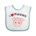 thumbnail image 1 of Inktastic I Love Piggies with Cute Pig Boys or Girls Baby Bib, 1 of 4
