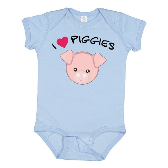 Inktastic I Love Piggies with Cute Pig Boys or Girls Baby Bodysuit
