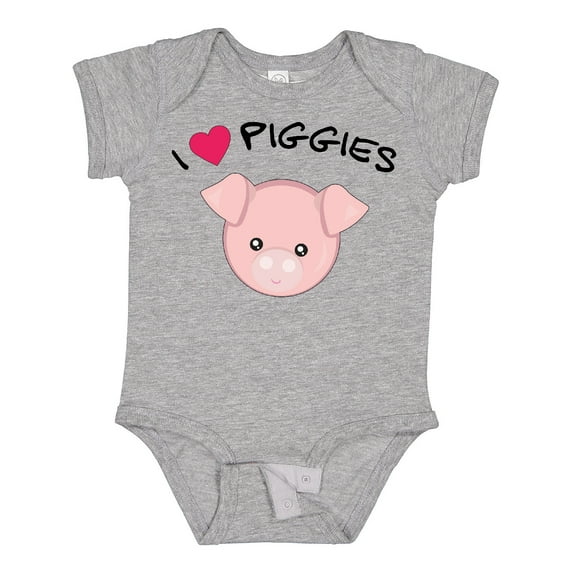 Inktastic I Love Piggies with Cute Pig Boys or Girls Baby Bodysuit