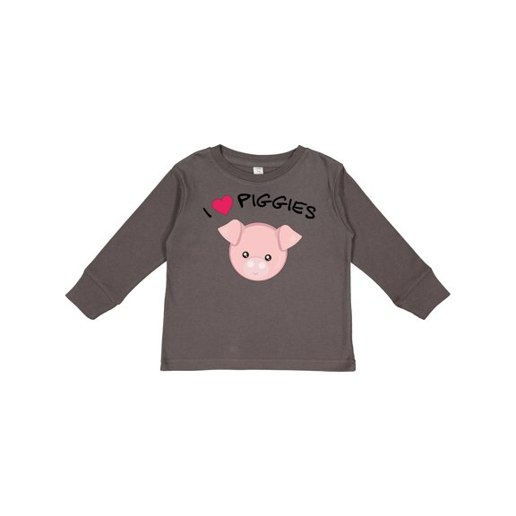 Inktastic I Love Piggies with Cute Pig Boys or Girls Long Sleeve Toddler T-Shirt