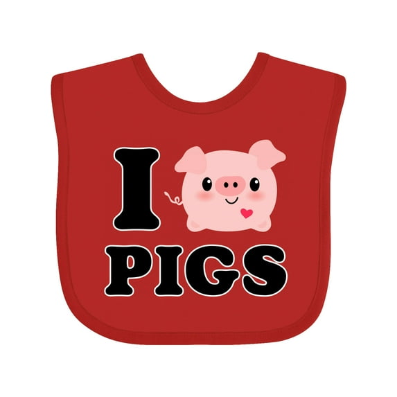 Inktastic I Love Pigs Boys or Girls Baby Bib