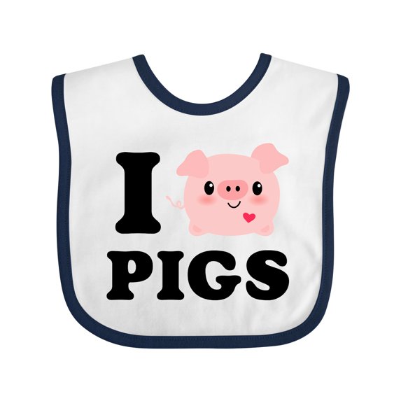 Inktastic I Love Pigs Boys or Girls Baby Bib