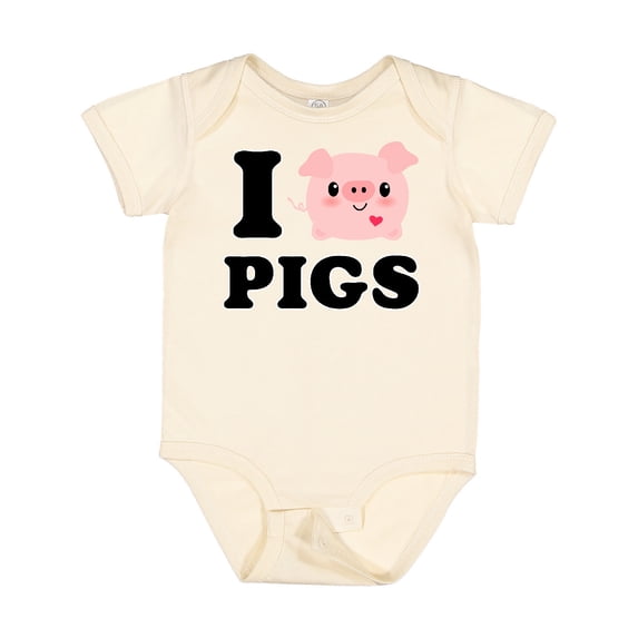 Inktastic I Love Pigs Boys or Girls Baby Bodysuit