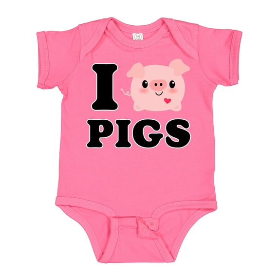 Inktastic I Love Pigs Boys or Girls Baby Bodysuit