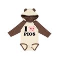 thumbnail image 1 of Inktastic I Love Pigs Boys or Girls Long Sleeve Baby Bodysuit, 1 of 5