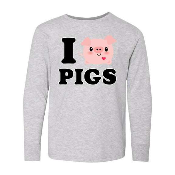 Inktastic I Love Pigs Long Sleeve Youth T-Shirt