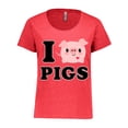 thumbnail image 1 of Inktastic I Love Pigs Women's Plus Size T-Shirt, 1 of 5