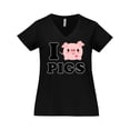 thumbnail image 1 of Inktastic I Love Pigs Women's Plus Size V-Neck T-Shirt, 1 of 5