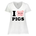thumbnail image 1 of Inktastic I Love Pigs Women's Plus Size V-Neck T-Shirt, 1 of 5