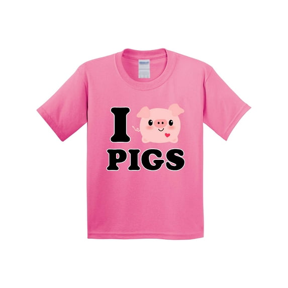 Inktastic I Love Pigs Youth T-Shirt