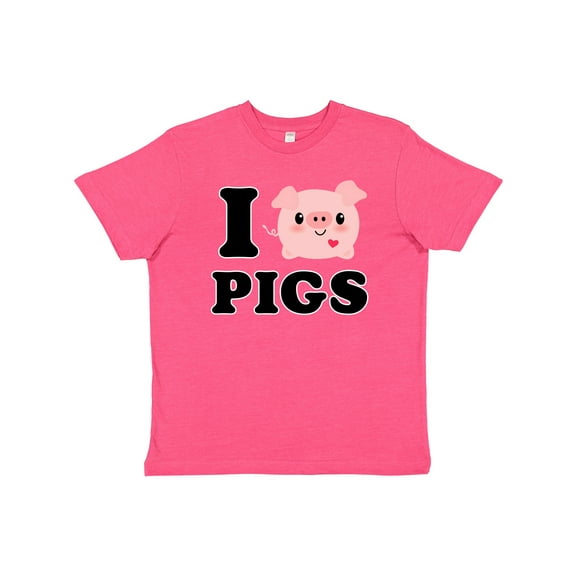 Inktastic I Love Pigs Youth T-Shirt