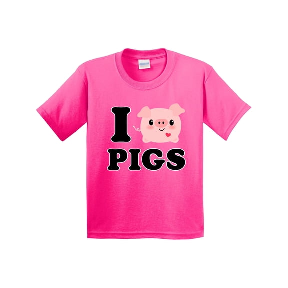 Inktastic I Love Pigs Youth T-Shirt