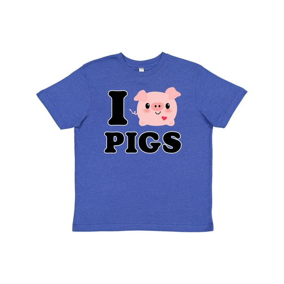 Inktastic I Love Pigs Youth T-Shirt