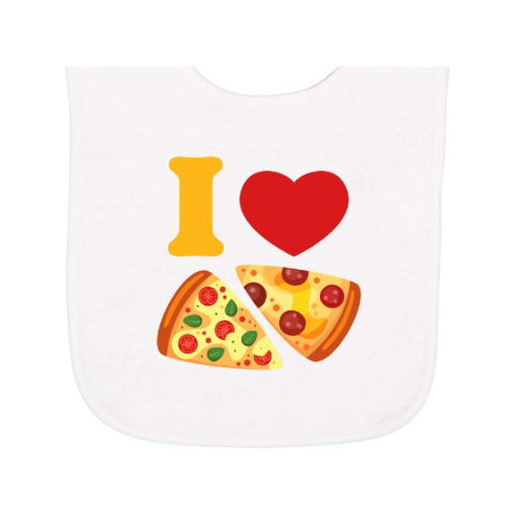 Inktastic I Love Pizza Baby Terry Cloth Bib