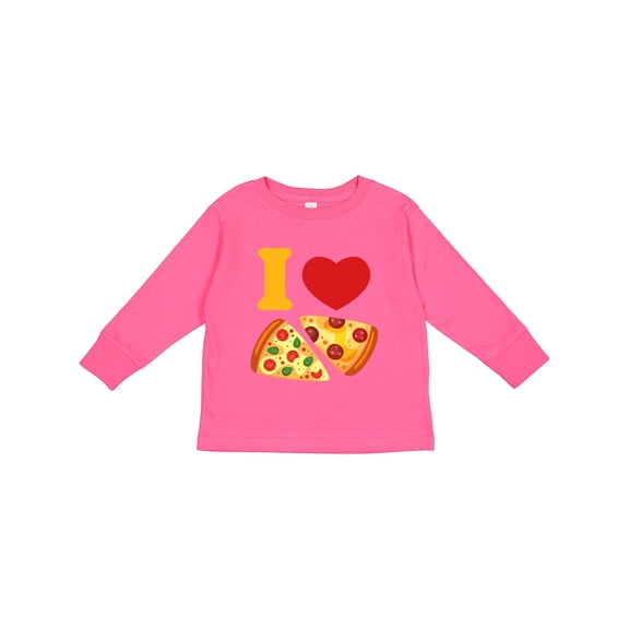 Inktastic I Love Pizza Boys or Girls Long Sleeve Toddler T-Shirt