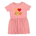thumbnail image 1 of Inktastic I Love Pizza Girls Toddler Dress, 1 of 5