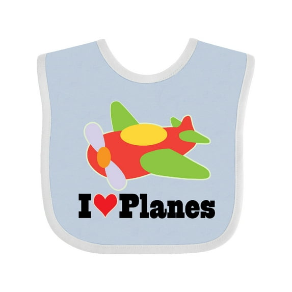 Inktastic I Love Planes Cute Airplane Boys or Girls Baby Bib