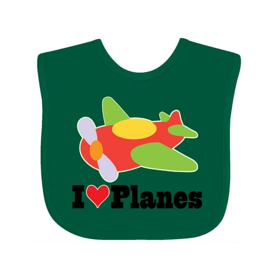 Inktastic I Love Planes Cute Airplane Boys or Girls Baby Bib