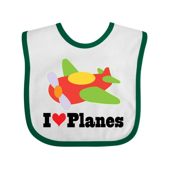 Inktastic I Love Planes Cute Airplane Boys or Girls Baby Bib