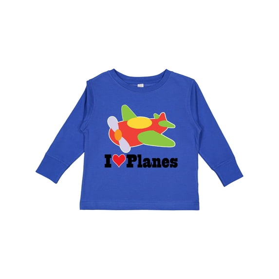 Inktastic I Love Planes Cute Airplane Boys or Girls Long Sleeve Toddler T-Shirt