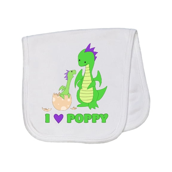 Inktastic I Love Poppy Baby Burp Cloth