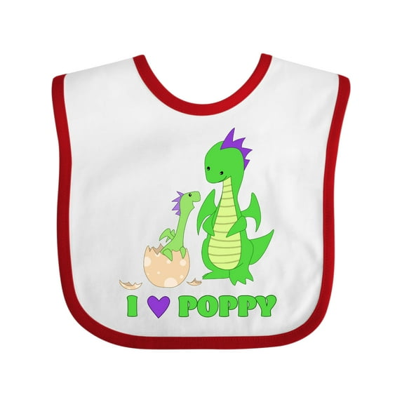 Inktastic I Love Poppy Boys or Girls Baby Bib