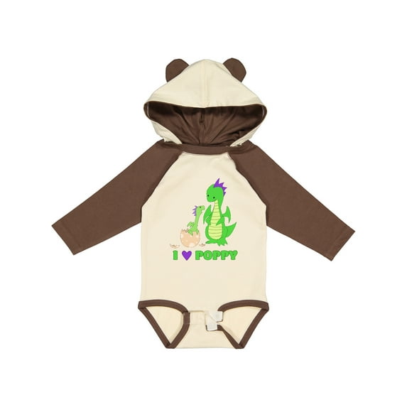 Inktastic I Love Poppy Boys or Girls Long Sleeve Baby Bodysuit