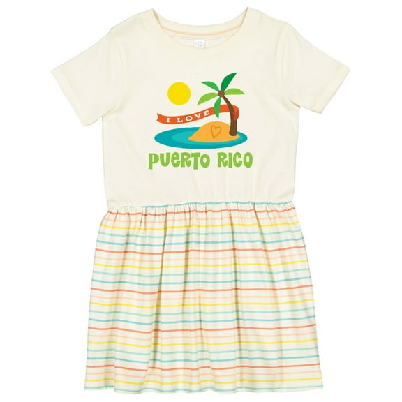 Inktastic I Love Puerto Rico Girls Toddler Dress