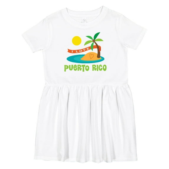 Inktastic I Love Puerto Rico Girls Toddler Dress