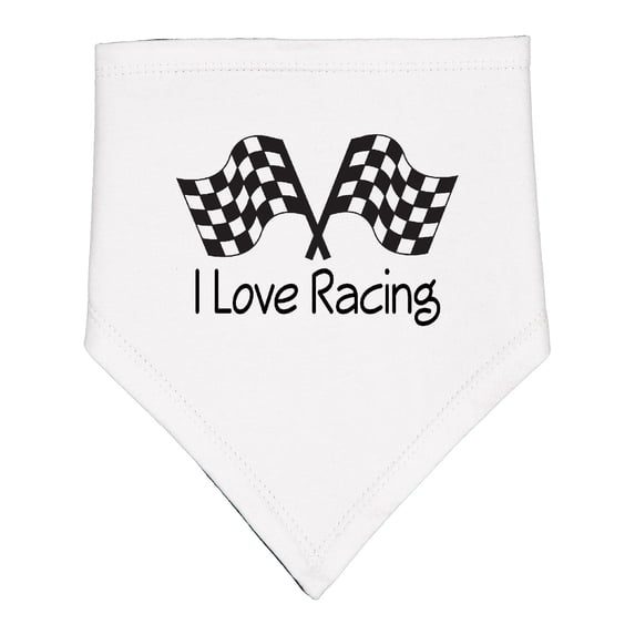 Inktastic I Love Racing Baby Bandana Bib