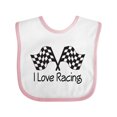 thumbnail image 1 of Inktastic I Love Racing Boys or Girls Baby Bib, 1 of 4
