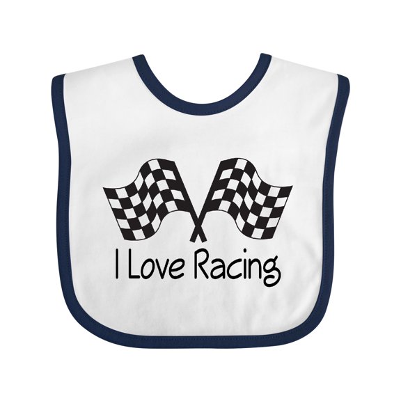 Inktastic I Love Racing Boys or Girls Baby Bib