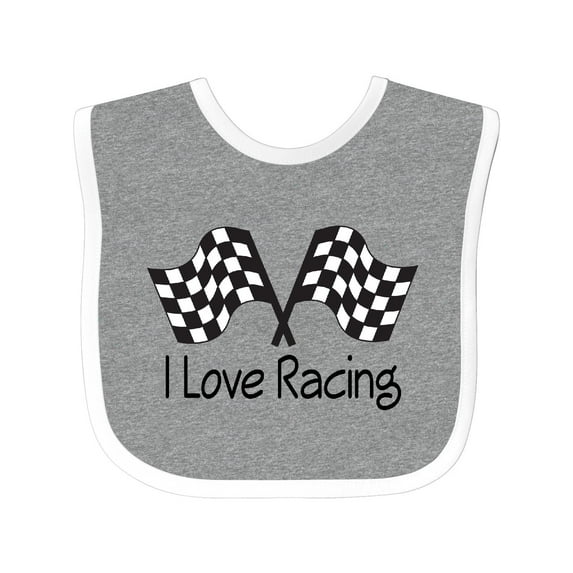Inktastic I Love Racing Boys or Girls Baby Bib