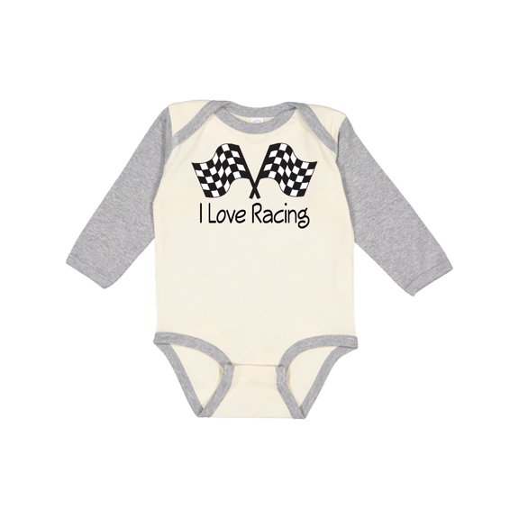 Inktastic I Love Racing Boys or Girls Long Sleeve Baby Bodysuit