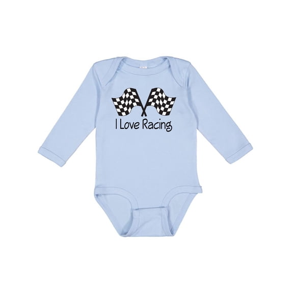Inktastic I Love Racing Boys or Girls Long Sleeve Baby Bodysuit