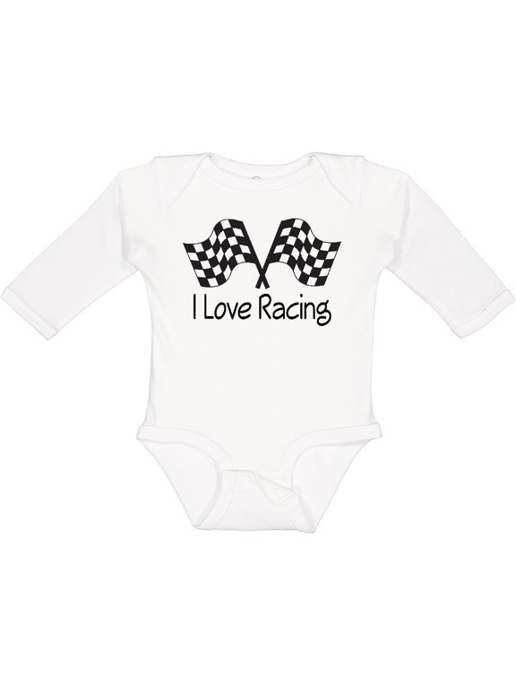 Inktastic I Love Racing Boys or Girls Long Sleeve Baby Bodysuit