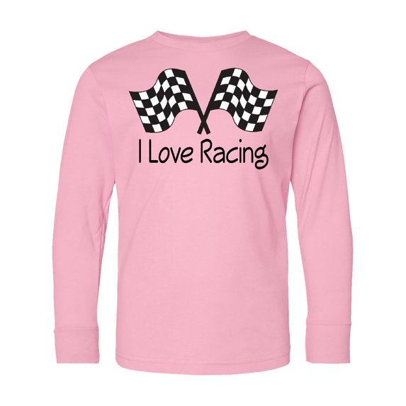 Inktastic I Love Racing Long Sleeve Youth T-Shirt
