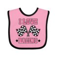 thumbnail image 1 of Inktastic I Love Racing Rally Flags Girls Girls Baby Bib, 1 of 4