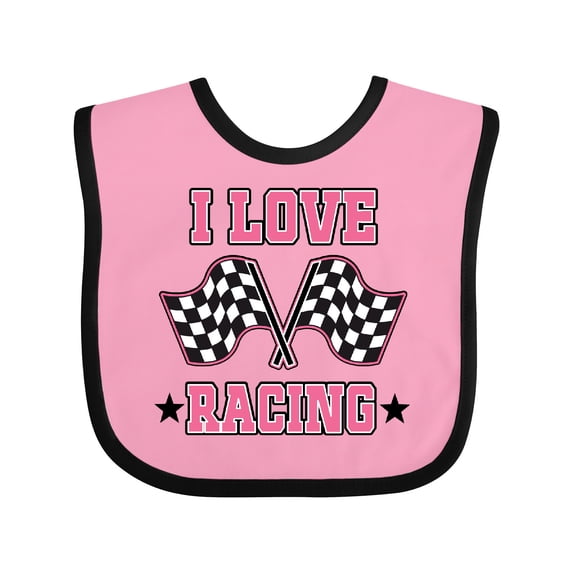 Inktastic I Love Racing Rally Flags Girls Girls Baby Bib