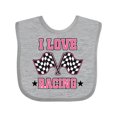 thumbnail image 1 of Inktastic I Love Racing Rally Flags Girls Girls Baby Bib, 1 of 4