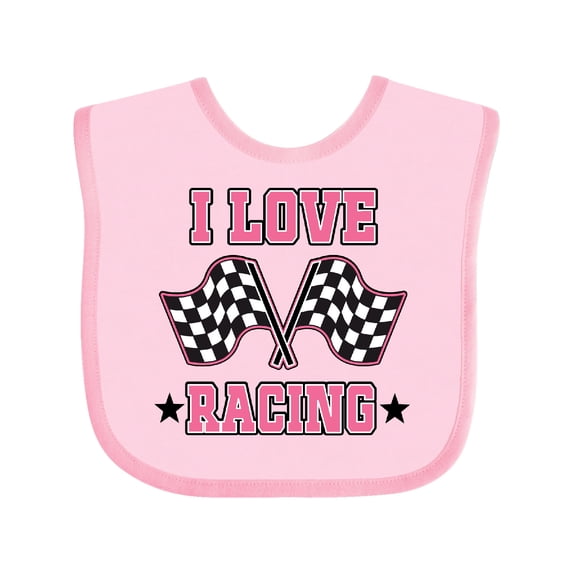 Inktastic I Love Racing Rally Flags Girls Girls Baby Bib