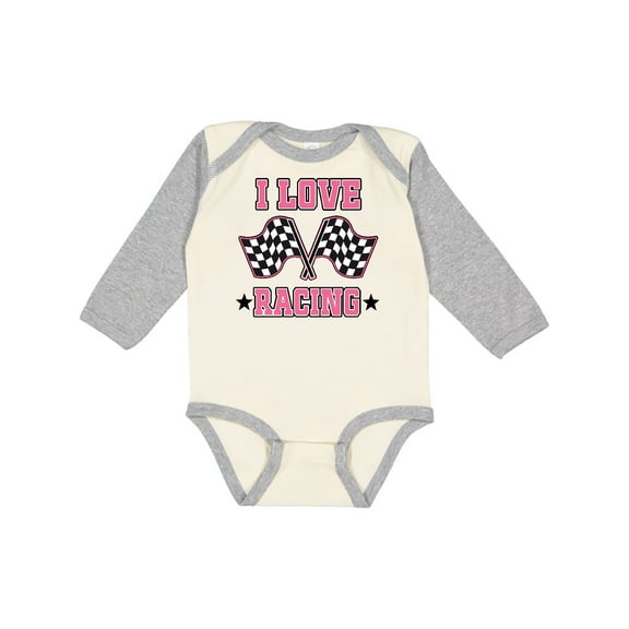 Inktastic I Love Racing Rally Flags Girls Girls Long Sleeve Baby Bodysuit