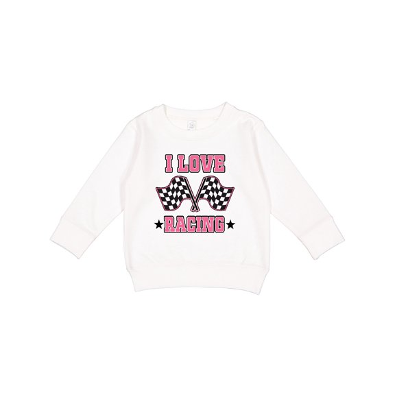 Inktastic I Love Racing Rally Flags Girls Toddler Sweatshirt