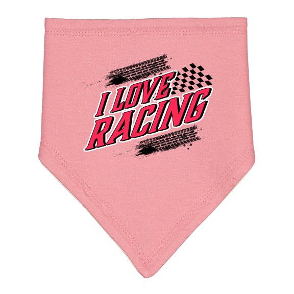 Inktastic I Love Racing with Tire Marks Baby Bandana Bib