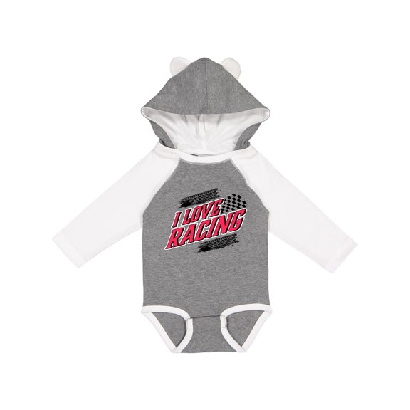 Inktastic I Love Racing with Tire Marks Boys or Girls Long Sleeve Baby Bodysuit