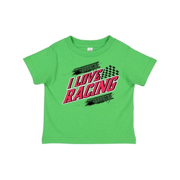 Inktastic I Love Racing with Tire Marks Boys or Girls Toddler T-Shirt