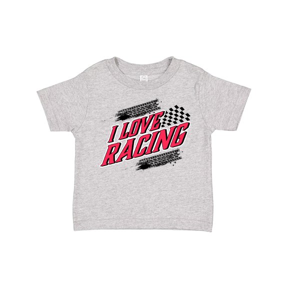 Inktastic I Love Racing with Tire Marks Boys or Girls Toddler T-Shirt