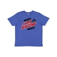 thumbnail image 1 of Inktastic I Love Racing with Tire Marks Youth T-Shirt, 1 of 5