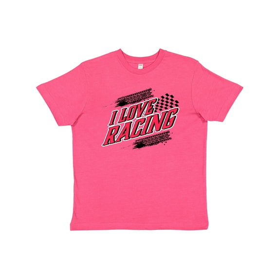 Inktastic I Love Racing with Tire Marks Youth T-Shirt