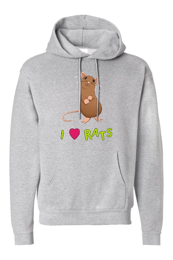 I Love Rats Adult Hoodie Sweatshirt
